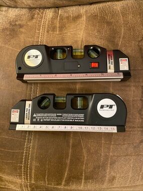 Performance Tool Laser Level and Ruler - Black & Silver Lot of 2 DC2